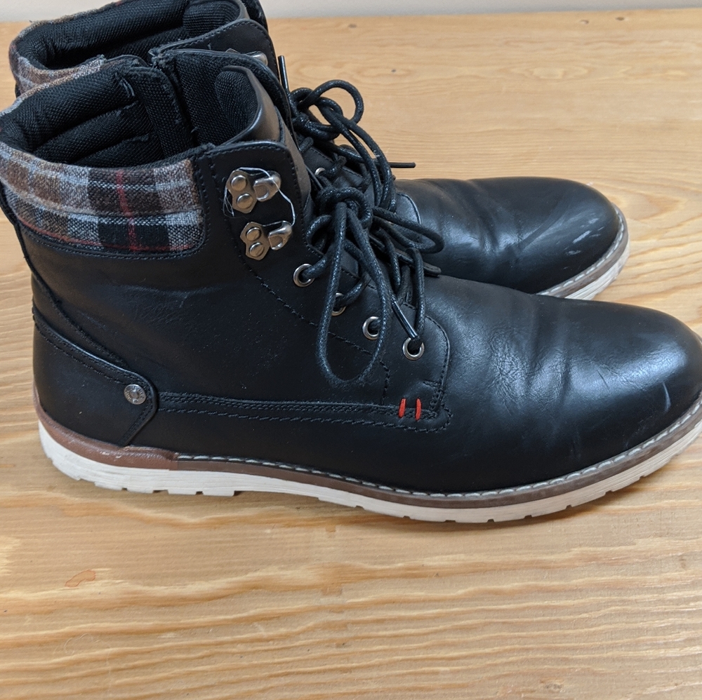 Vostey Black Casual Lace Up Boot 10.5